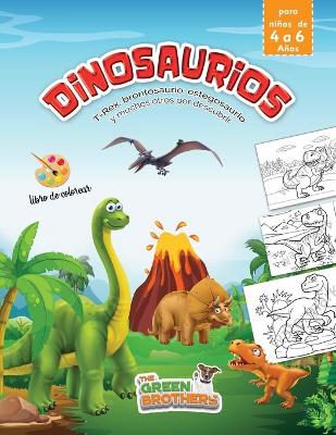 Book cover for dinosaurios libro de colorear para niños
