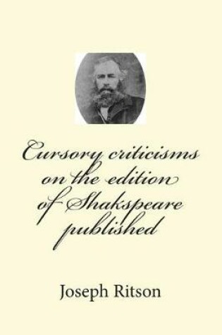 Cover of Cursory criticisms on the edition of Shakspeare published