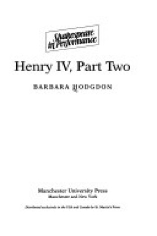 Cover of "King Henry IV, Part 2"