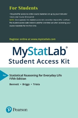 Cover of MyLab Statistics with Pearson eText -- 24 Month Standalone Access Card -- for Statistical Reasoning for Everyday Life