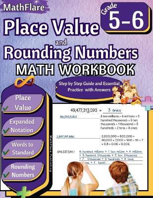 Cover of Place Value and Expanded Notations Math Workbook 5th and 6th Grade