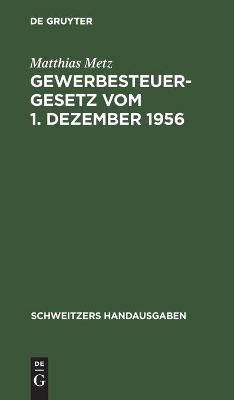 Book cover for Gewerbesteuergesetz Vom 1. Dezember 1956