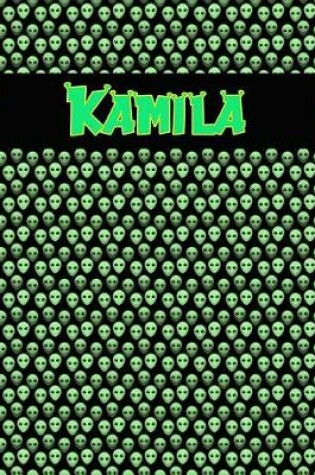 Cover of 120 Page Handwriting Practice Book with Green Alien Cover Kamila