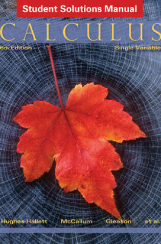 Cover of Calculus Single Variable 6E Student Solutions Manual