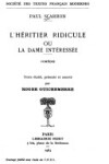 Book cover for L'Heritier Ridicule Ou La Dame Interessee