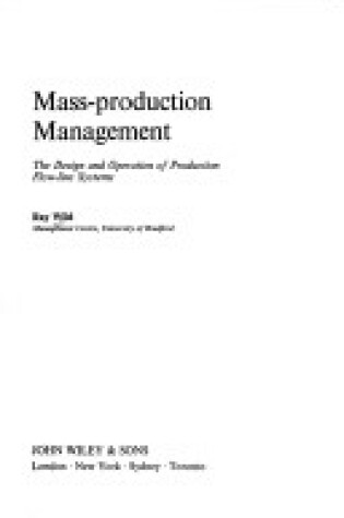 Cover of Mass Production Management