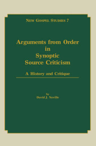 Cover of Arguments from Order in Synoptic Source Criticism