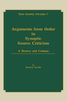 Book cover for Arguments from Order in Synoptic Source Criticism