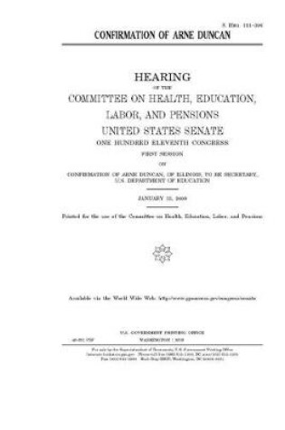 Cover of Confirmation of Arne Duncan