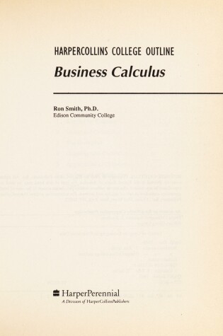 Cover of Business Calculus