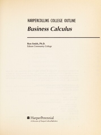 Cover of Business Calculus