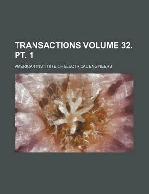 Book cover for Transactions Volume 32, PT. 1