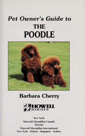 Book cover for Pet Owner'S Guide to the Poodle/Howell Book House