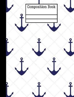 Book cover for Anchor Nautical Composition Notebook - Graph Paper - 4x4 Quad Rule
