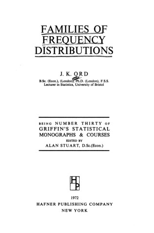 Cover of Families of Frequency Distributions