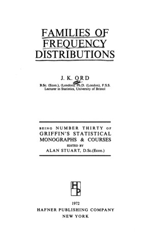 Cover of Families of Frequency Distributions