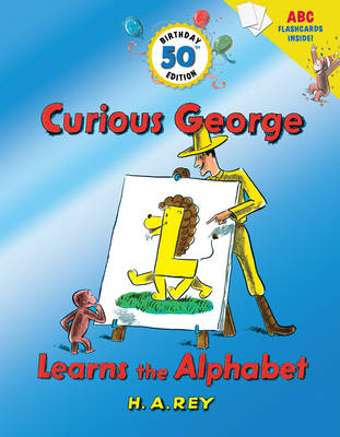 Book cover for Curious George Learns the Alphabet (50th Birthday Edition with flash cards)