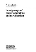 Book cover for Mcbride *Semigroups* of Linear Operators