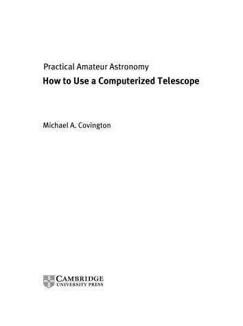 Book cover for How to Use a Computerized Telescope: Volume 1