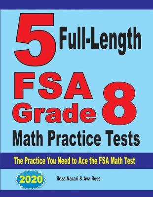 Book cover for 5 Full-Length FSA Grade 8 Math Practice Tests