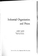 Book cover for Industrial Organization and Prices