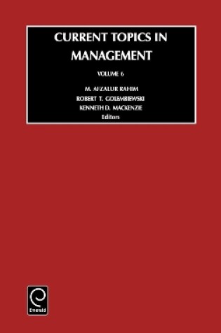 Cover of Current Topics in Management