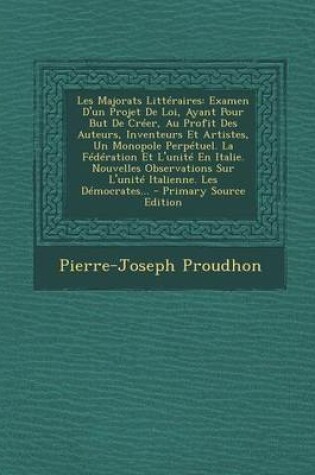 Cover of Les Majorats Litteraires