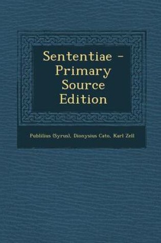 Cover of Sententiae - Primary Source Edition