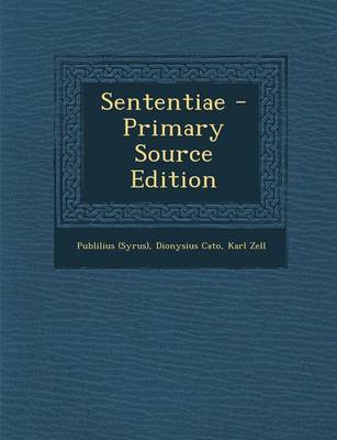 Book cover for Sententiae - Primary Source Edition