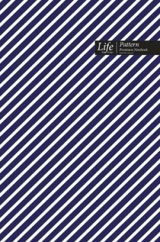 Cover of Striped Pattern Composition Notebook, Dotted Lines, Wide Ruled Medium Size 6 x 9 Inch (A5), 144 Sheets Blue Cover