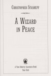 Book cover for A Wizard in Peace