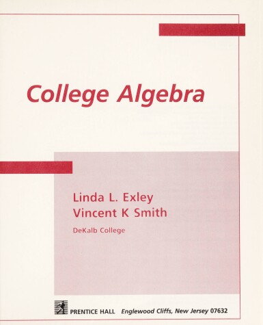 Book cover for College Algebra