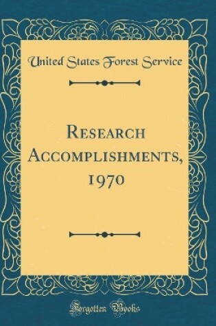 Cover of Research Accomplishments, 1970 (Classic Reprint)