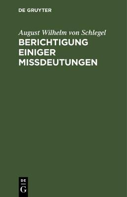 Book cover for Berichtigung Einiger Missdeutungen