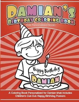 Book cover for Damian's Birthday Coloring Book Kids Personalized Books