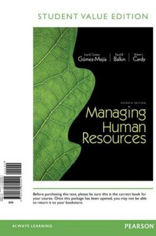 Cover of Managing Human Resources: Student Value Edition