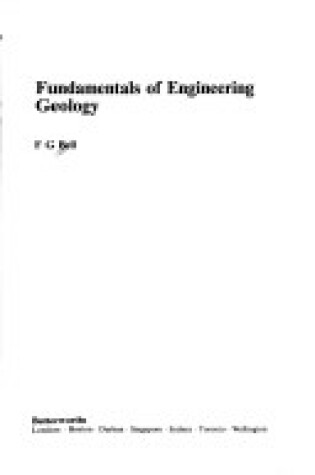 Cover of Fundamentals of Engineering Geology