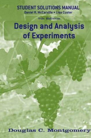Cover of Design and Analysis of Experiments Student Solutions Manual