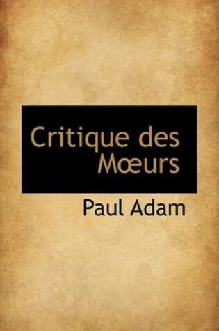 Cover of Critique Des M Urs