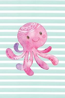 Book cover for Pink Octopus Watercolor Stripe Journal, Graph Paper