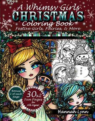 Book cover for A Whimsy Girls Christmas Coloring Book