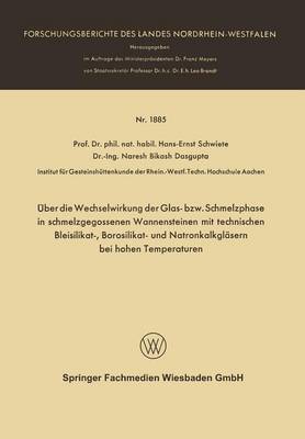 Book cover for UEber Die Wechselwirkung Der Glas- Bzw. Schmelzphase in Schmelzgegossenen Wannensteinen Mit Technischen Bleisilikat-, Borosilikat- Und Natronkalkglasern Bei Hohen Temperaturen