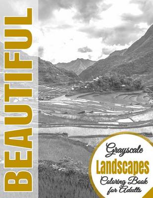 Book cover for Beautiful Grayscale Landscapes Adult Coloring Book