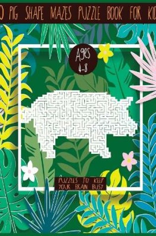 Cover of 100 Pig Shape Mazes Puzzle For Kids Ages 4-8 Puzzles To Keep Your Brain Busy