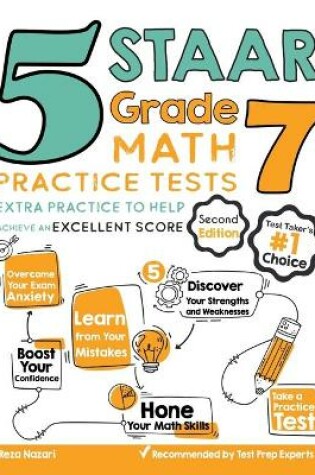 Cover of 5 STAAR Grade 7 Math Practice Tests