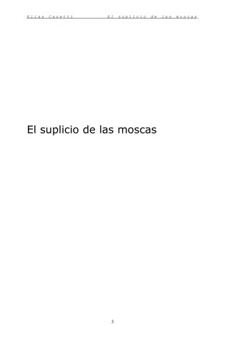 Cover of El Suplicio de Las Moscas