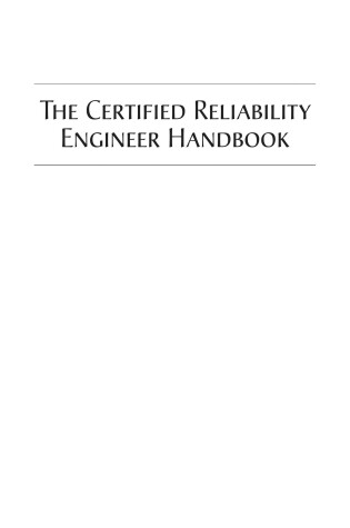Cover of The Certified Reliability Engineer Handbook
