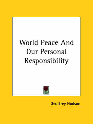 Book cover for World Peace and Our Personal Responsibility