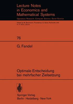 Cover of Optimale Entscheidung bei mehrfacher Zielsetzung