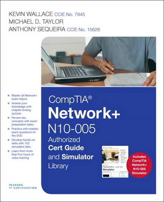 Book cover for CompTIA Network+ N10-005 Authorized Cert Guide and Simulator Library